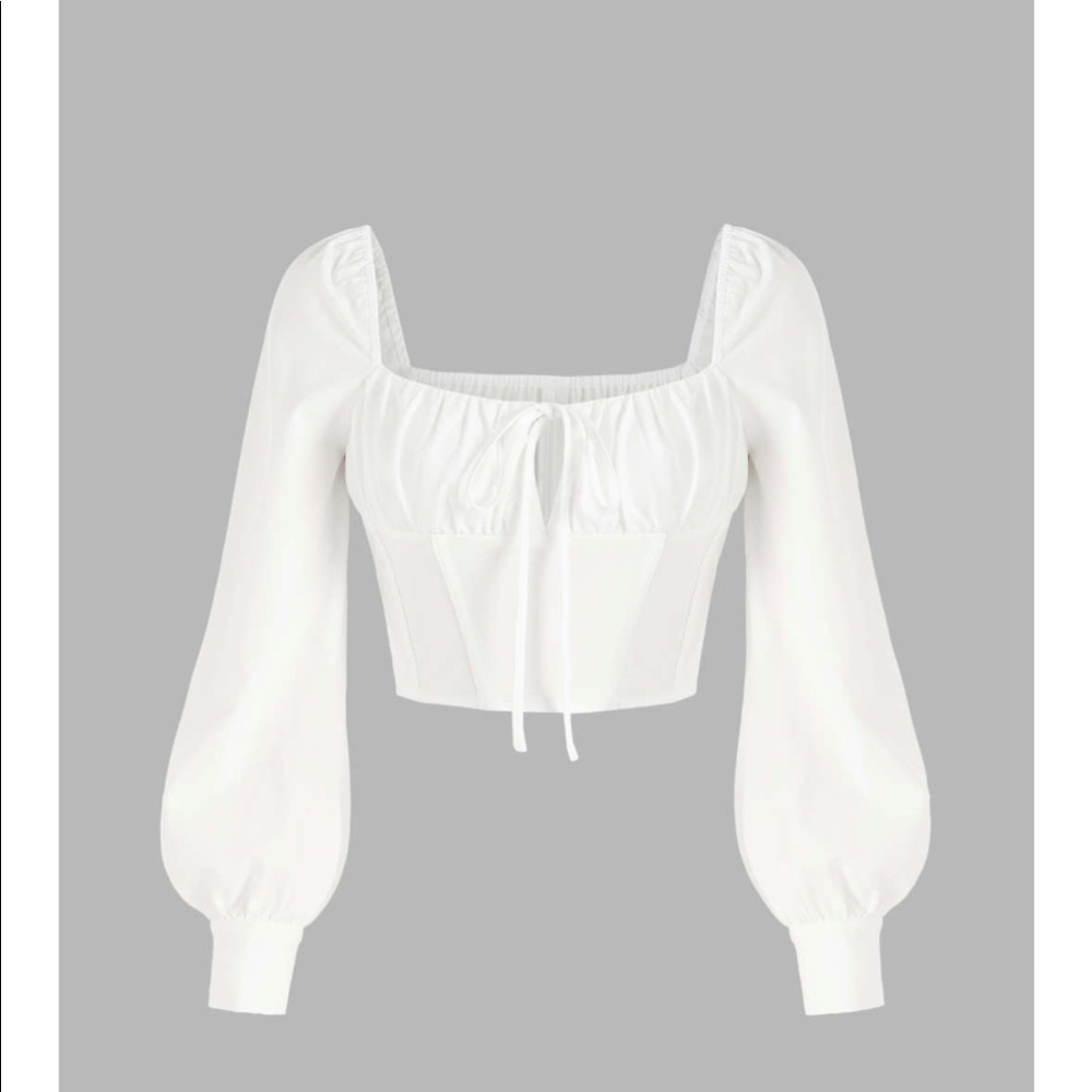 Solid Square Neck Corset Blouse